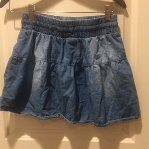 Page One Young pleat ruffle denim drawstring elastic Jean skirt Size 12-14yrs